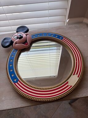 Vintage Disney Mickey Mouse Mirror Wall Decor Rare Collectible EUC